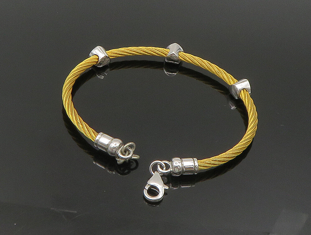 925 Silver  Vintage Genuine Diamonds Love Heart Gold Plated Bracelet  BT9346