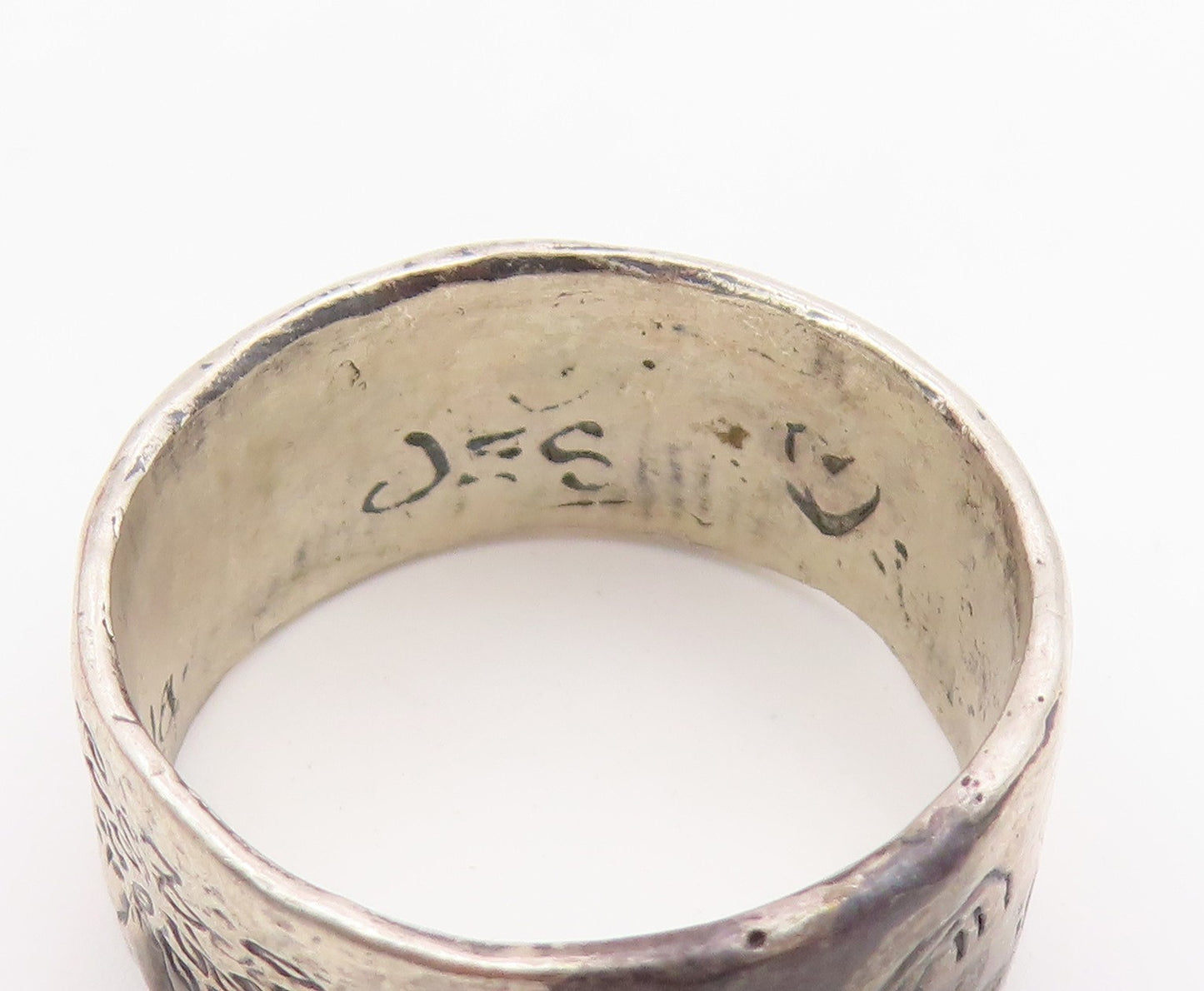 925 Sterling Silver Vintage Ring JES MAHARRY Grow Strong Tree  Sz 11  RG36650