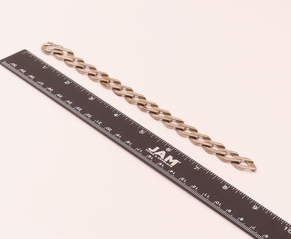 925 Sterling Silver Vintage Solid Rectangular Curb Link Bracelet  BT9803