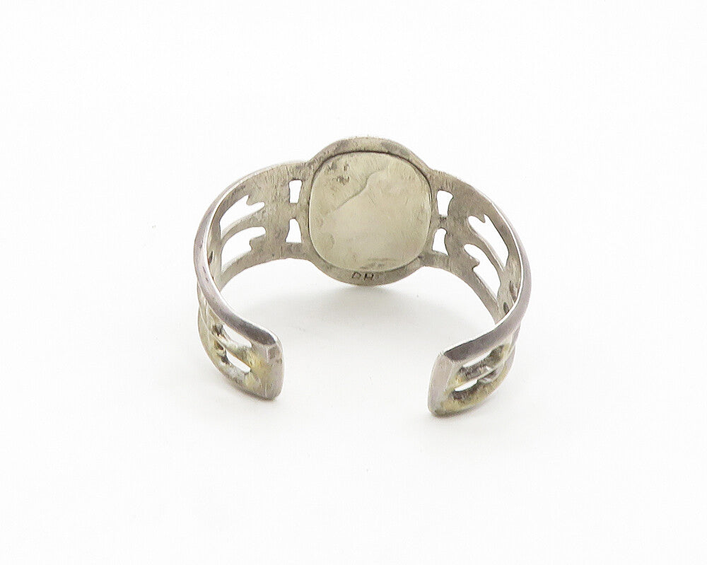 DH ZUNI NAVAJO 925 Sterling Silver Vintage Mother Of Pearl Cuff Bracelet  BT7535