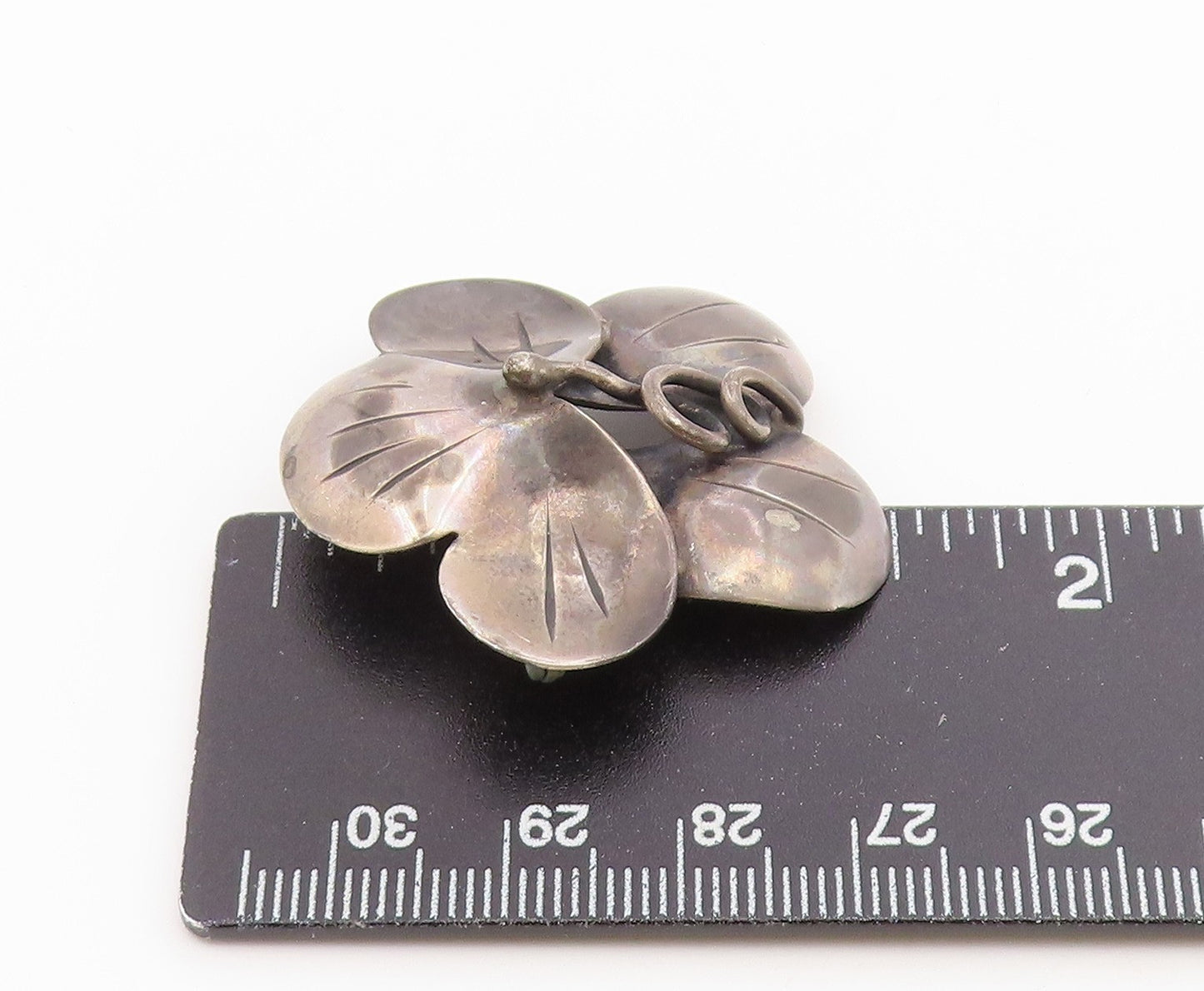 925 Sterling Silver Vintage Brooch Pin JOSEPH SKINGER Floral Petal  BP12659
