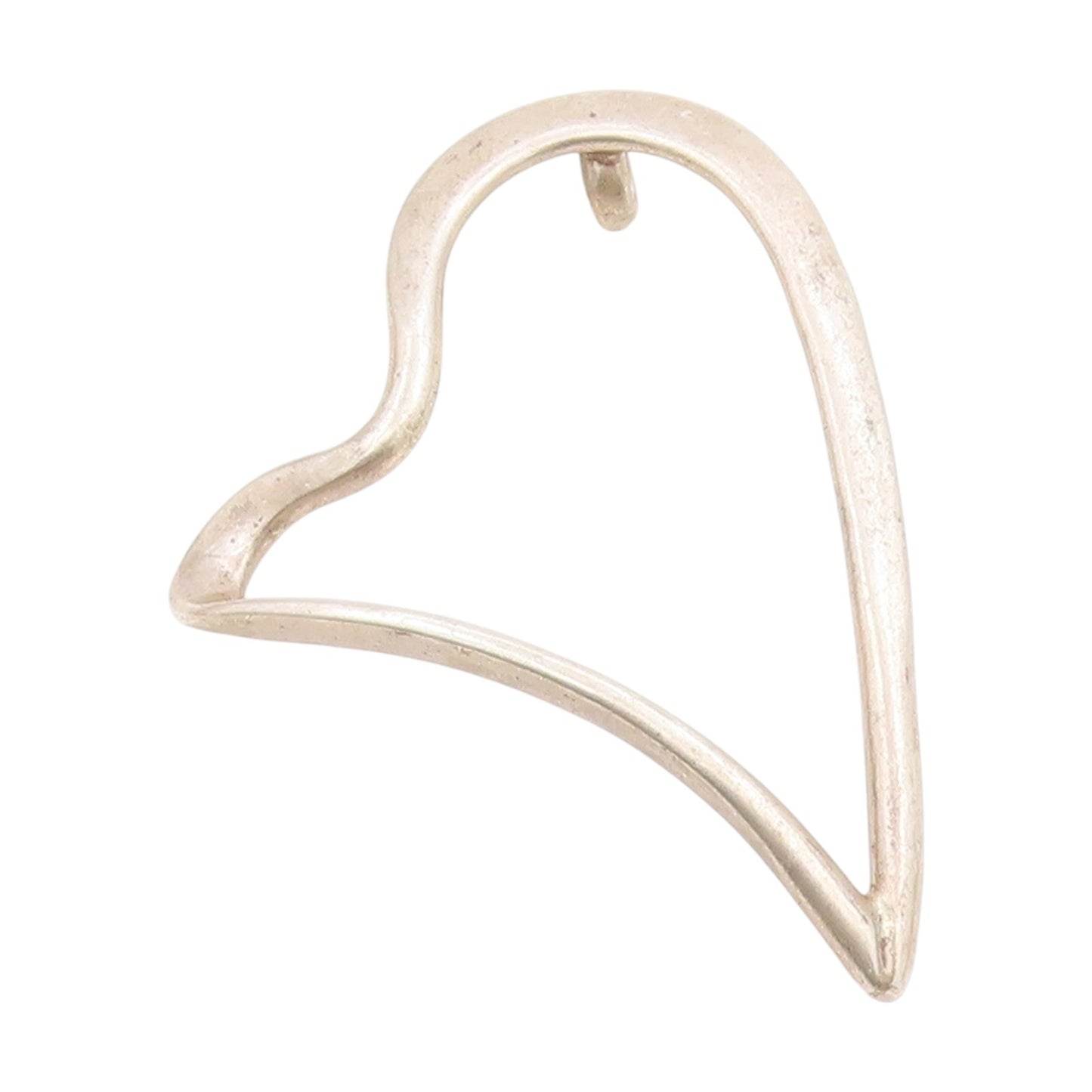925 Sterling Silver Vintage Pendant Classic Stretched Open Love Heart  PT25428