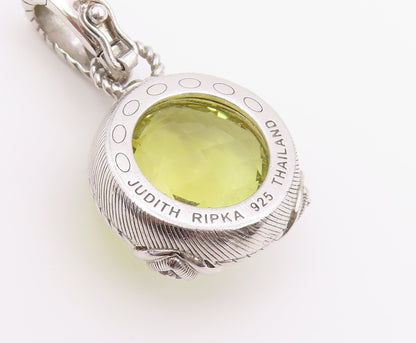 925 Sterling Silver Vintage Pendant JUDITH RIPKA Lemon Quartz Charm  PT26423