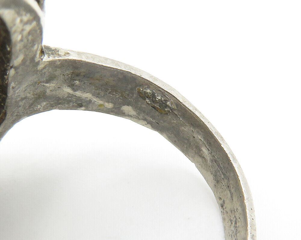 925 Sterling Silver  Vintage Tiger's Eye Sculpted Cocktail Ring Sz 7  RG11601