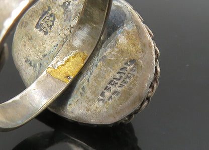 925 Silver   Vintage Tiger's Eye Large Adjustable Cocktail Ring Sz 12  RG23010