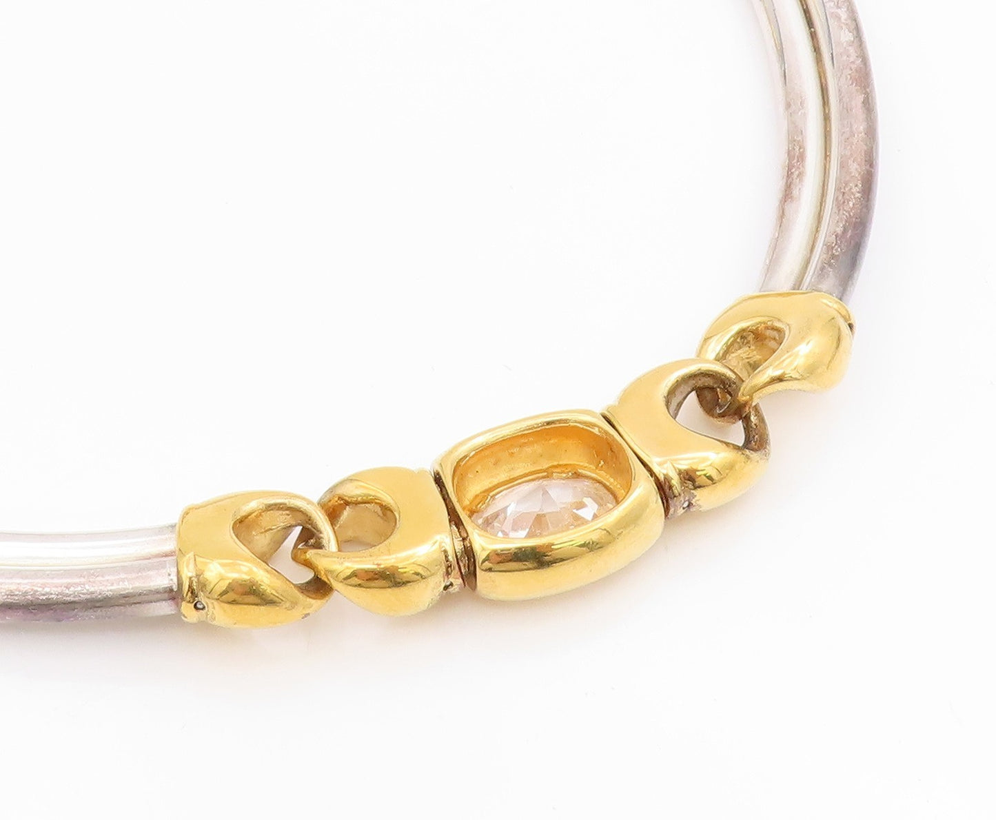 925 Sterling Silver Vintage Necklace UNOAERRE Solid Two Tone Choker  NE4715