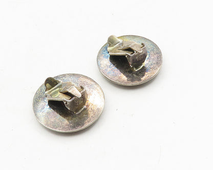VIVAC 925 Silver  Vintage Etched Floral Love Birds Non Pierce Earrings  EG5381