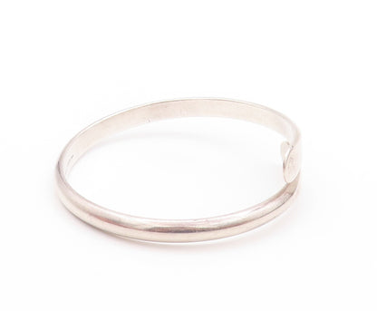 925 Sterling Silver Vintage Bracelet Minimalist Flat End Bypass Bangle  BT11204