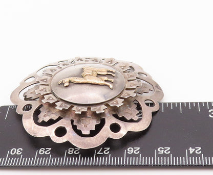 18k Gold 925 Sterling Silver Vintage Brooch Antique Design Camel Cutout  BP11669