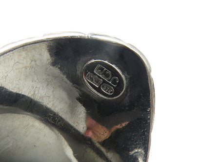 JACMEL 925 Sterling Silver  Vintage Dark Tone Textured Band Ring Sz 8  RG11609
