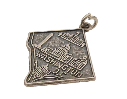 925 Silver  Vintage Washington DC Capital Building Souvenir Pendant  PT21934