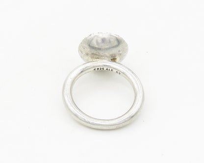 PANDORA 925 Silver  Faceted Stone & Marcasite Cocktail Ring Sz 6  RG18065