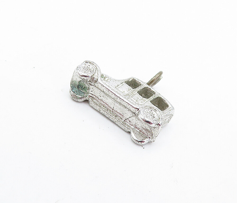 925 Sterling Silver  Vintage Petite Old Fashioned Car Motif Pendant  PT3830