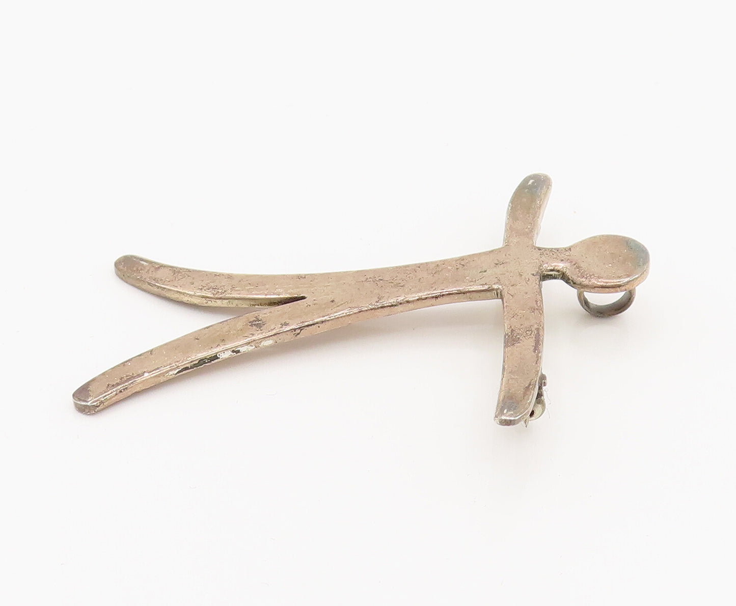GUNN TRIGERE 925 Sterling Silver Vintage Modernist Figure Brooch Pin BP10128