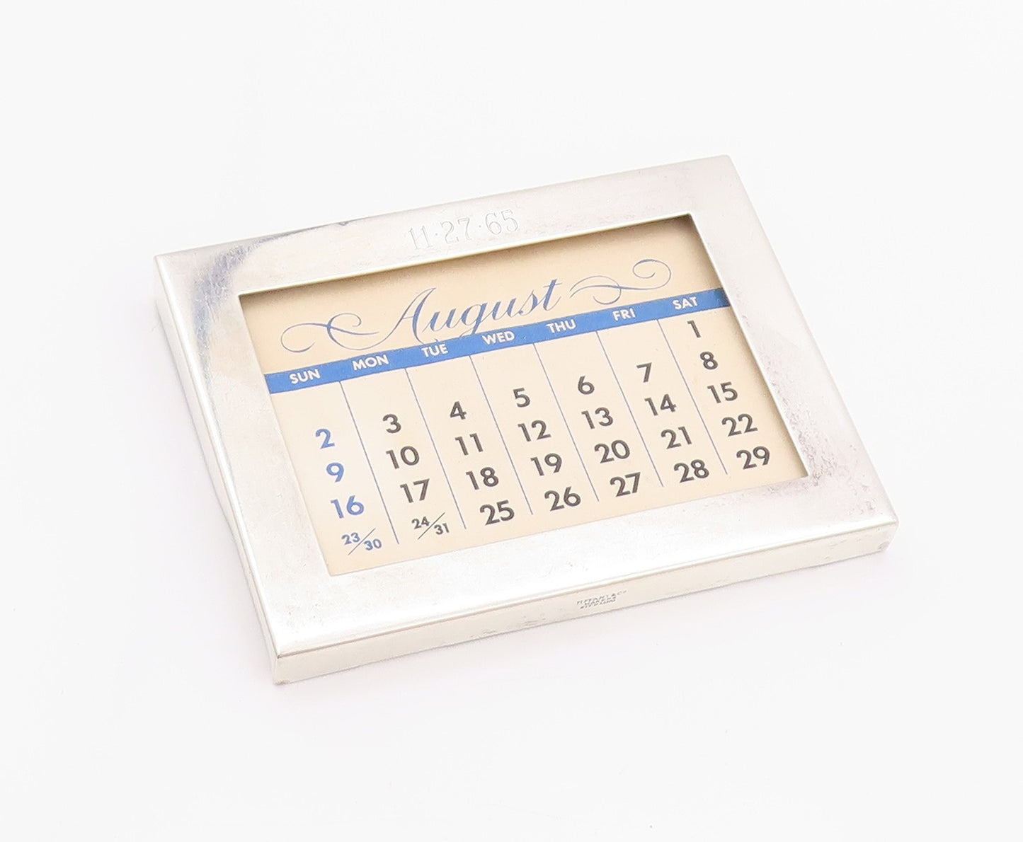 925 Sterling Silver Vintage Calendar TIFFANY & CO. Antique Framed Manual  TR3903
