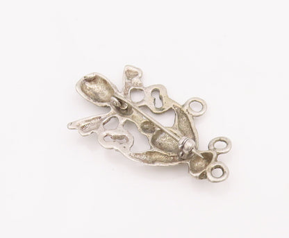 925 Sterling Silver Vintage Brooch Pin Solid Cutout Angel Holing Keys  BP11039