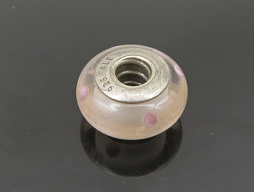 PANDORA 925 Silver  Vintage Love Heart Murano Glass Slide Pendant  PT19840