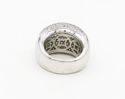 925 Sterling Silver  Vintage Cubic Zirconia Dome Cocktail Ring Sz 10  RG18698