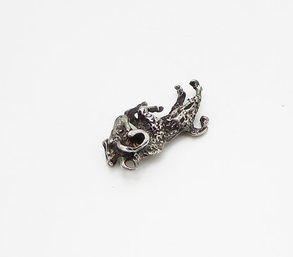 925 Sterling Silver  Vintage Bull Drop Pendant  PT2371