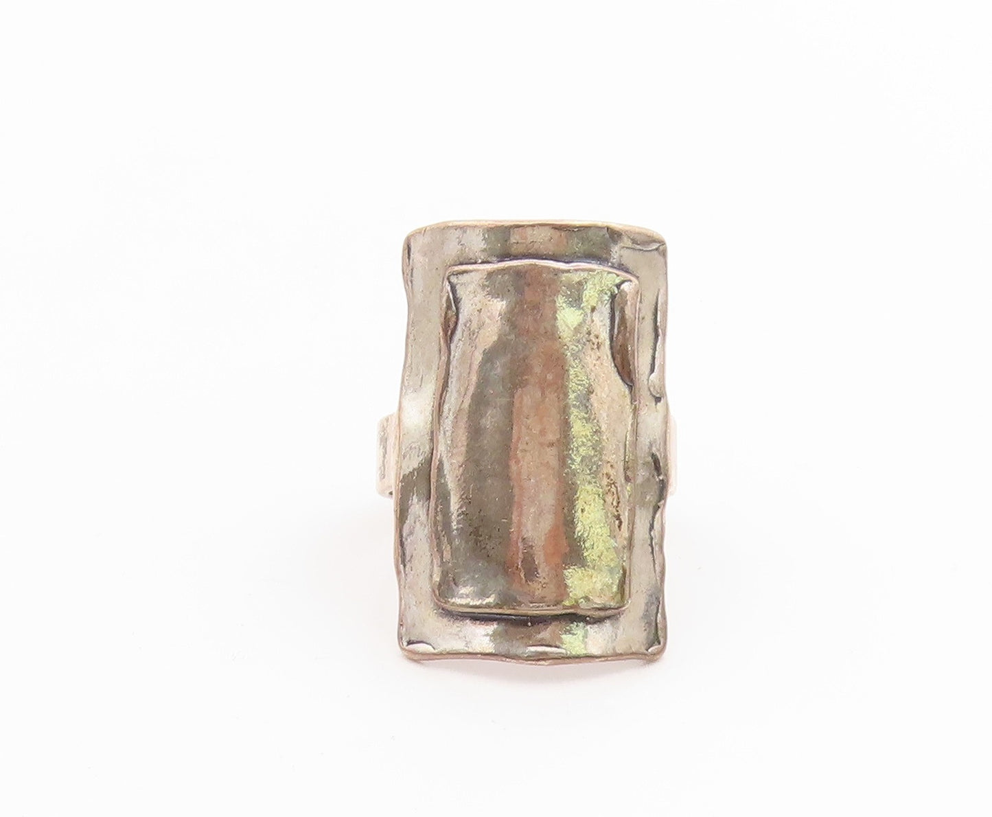 925 Sterling Silver Vintage Ring LIRM ISRAEL Bold Geometric Band  Sz 7  RG35893