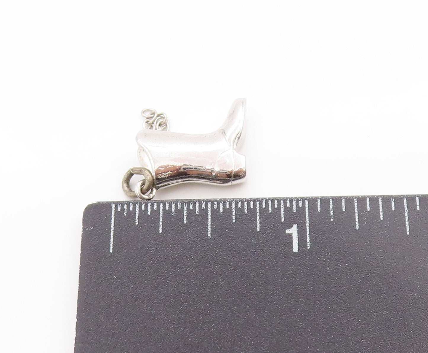 925 Sterling Silver Vintage Pendant High Knee Western Cowboy Boot Charm  PT25010