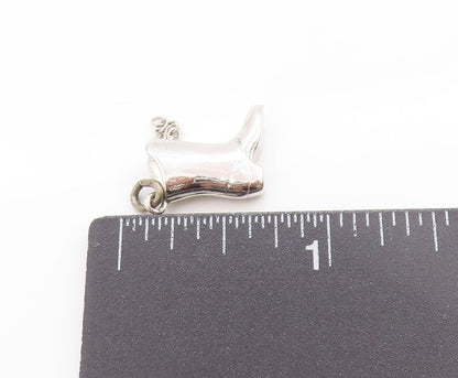 925 Sterling Silver Vintage Pendant High Knee Western Cowboy Boot Charm  PT25010