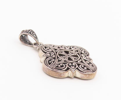 925 Sterling Silver Vintage Pendant Intricate Filigree Quatrefoil Cross  PT26402