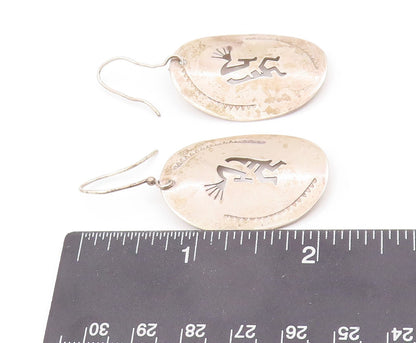 925 Sterling Silver Vintage Earrings NAVAJO Trible Man Playing Music  EG13337