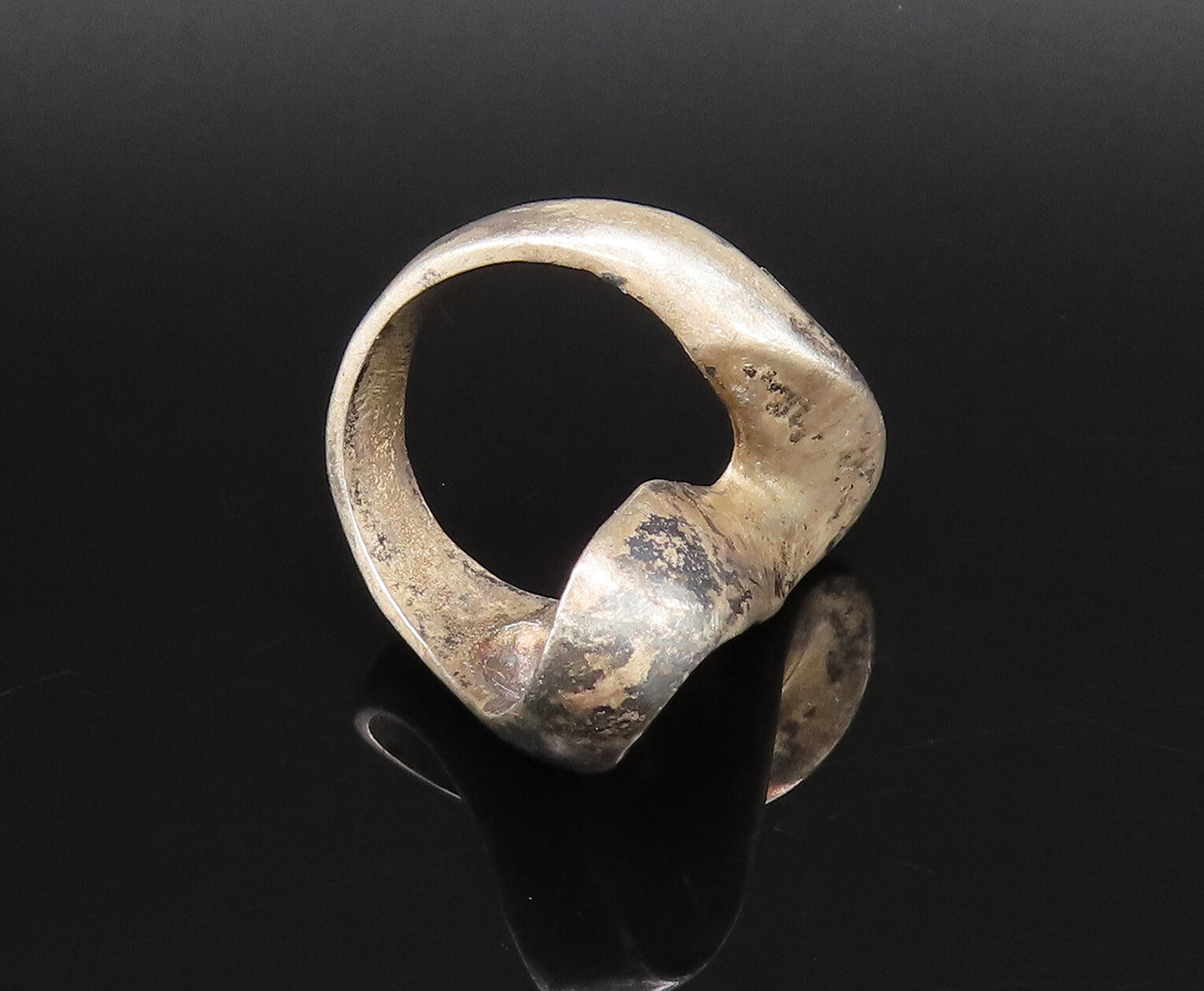 MEXICO 925 Silver  Vintage Modernist Twisted Abstract Ring Sz 6.5  RG25921