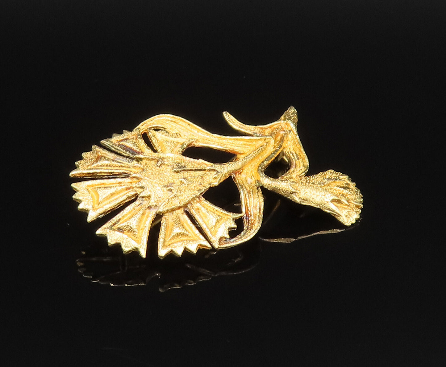 925 Sterling Silver  Vintage Gold Plated Double Flower Brooch Pin  BP9695