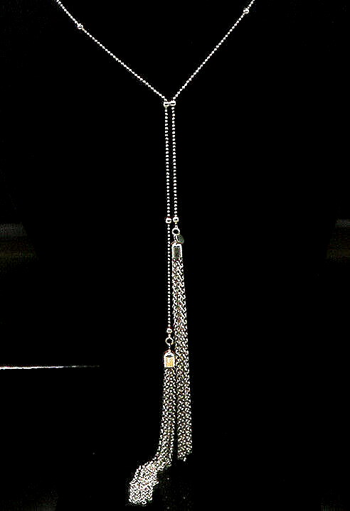 925 Sterling Silver  Vintage Shiny Petite Beaded Chain Necklace  NE3058