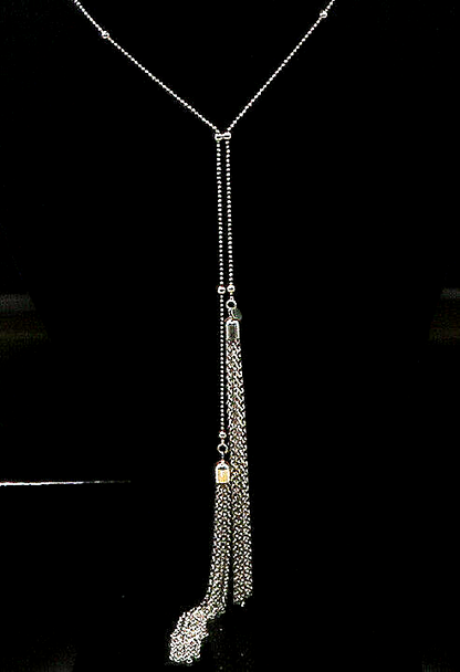 925 Sterling Silver  Vintage Shiny Petite Beaded Chain Necklace  NE3058