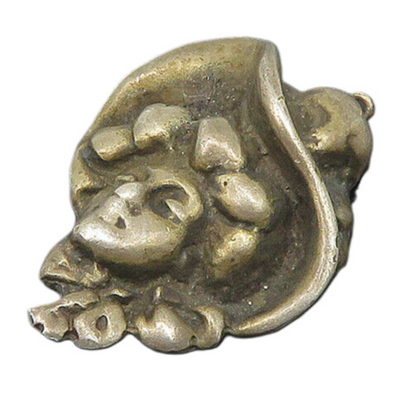 925 Sterling Silver  Vintage Antique Oxidized Woman's Face Pendant  PT14342