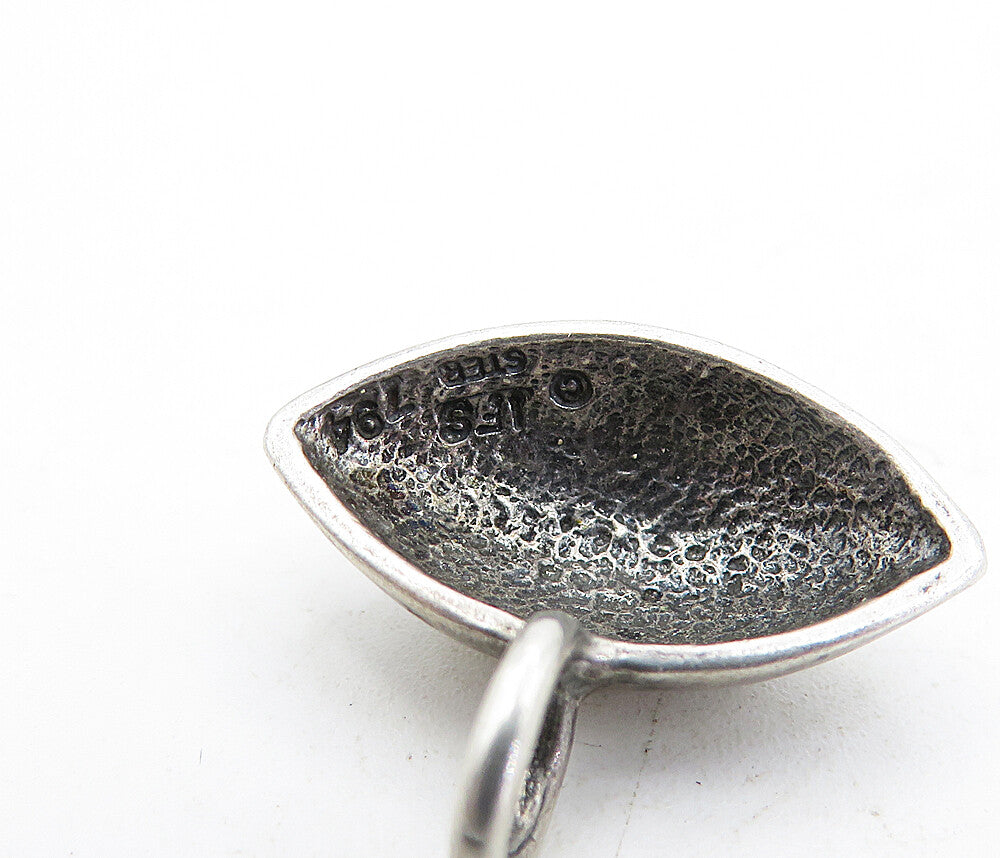 925 Sterling Silver  Vintage Dark Tone Football Motif Sports Pendant  PT3212