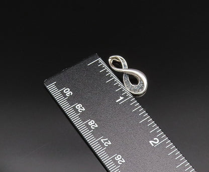 925 Silver  Vintage Dainty Blue Spinel Infinity Twist Drop Pendant  PT21391