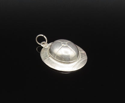 925 Sterling Silver  Vintage Carved Minimalist Etched Dome Pendant  PT21489