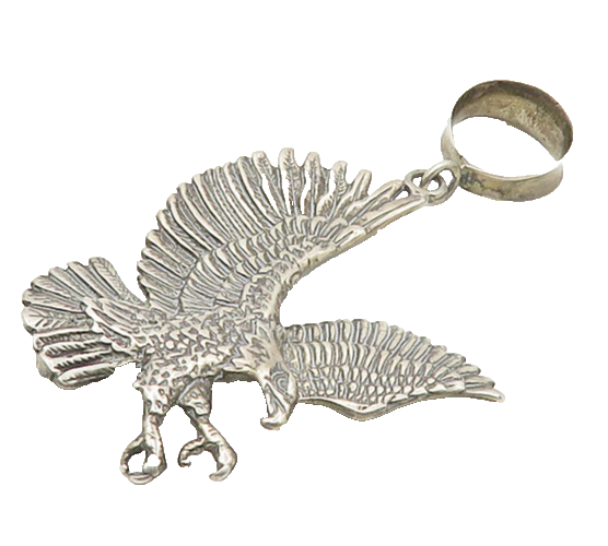 LIBERTY C.C. NAVAJO 925 Sterling Silver  Vintage Flying Eagle Pendant  PT14464