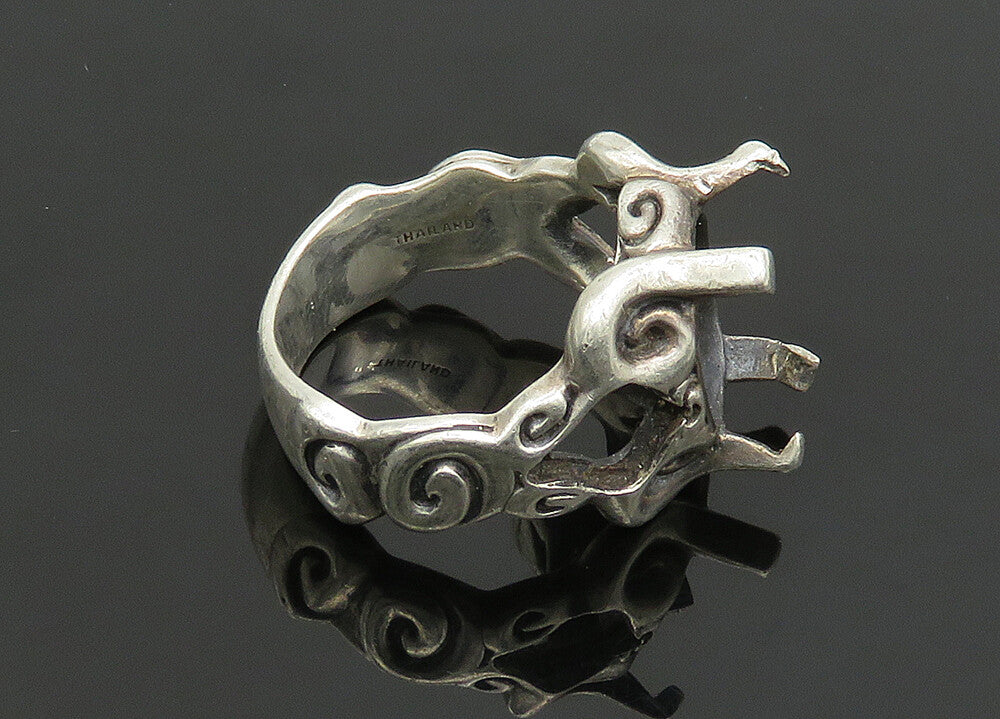 ANN KING 925 Sterling Silver  Vintage Spiral Swirl Band Ring Sz 9  RG19996