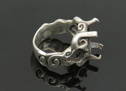 ANN KING 925 Sterling Silver  Vintage Spiral Swirl Band Ring Sz 9  RG19996