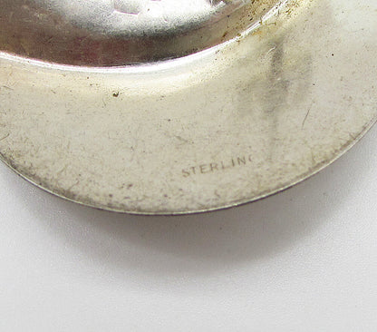 925 Sterling Silver  Vintage Smooth & Hammered Round Stud Drop Earrings  EG1994