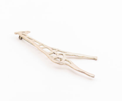 925 Sterling Silver  Vintage Shiny Cutout Giraffe Animal Brooch Pin  BP8213