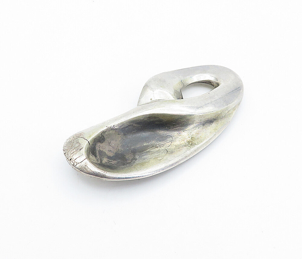 925 Sterling Silver  Vintage Shiny Modernist Swirl Design Brooch Pin  BP1281