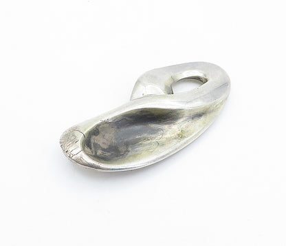 925 Sterling Silver  Vintage Shiny Modernist Swirl Design Brooch Pin  BP1281