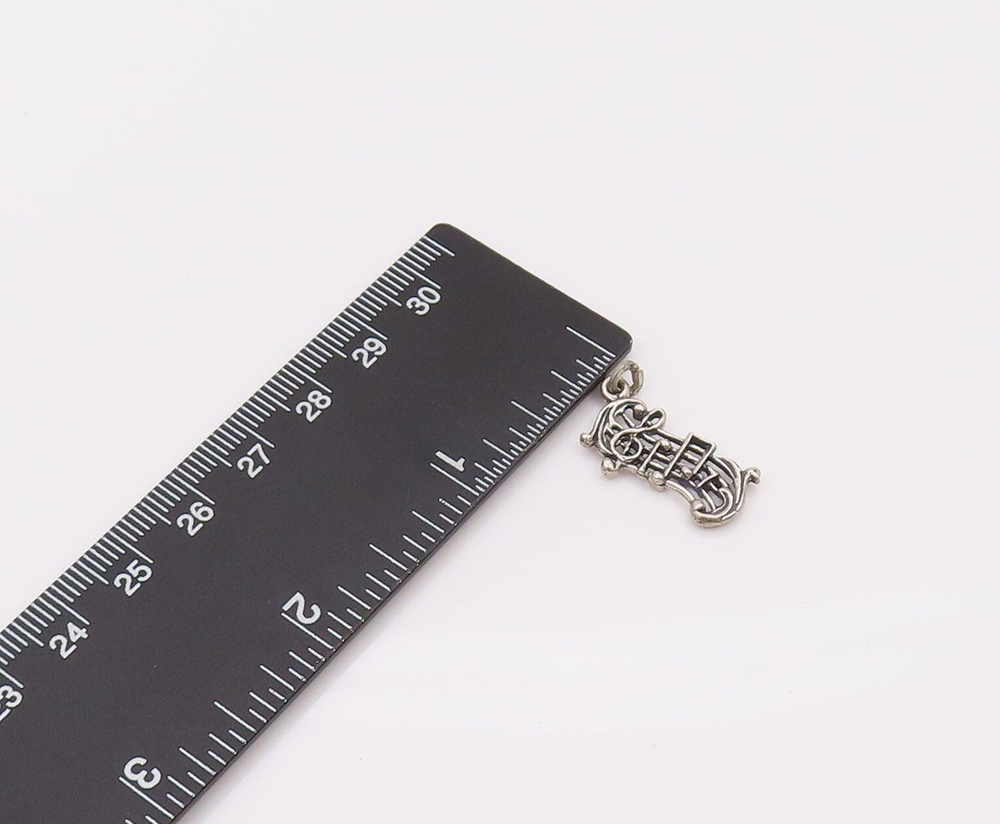 925 Sterling Silver  Vintage Mini Musical Scale Cutout Charm Pendant PT22083