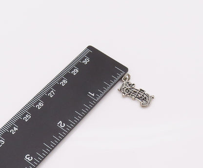 925 Sterling Silver  Vintage Mini Musical Scale Cutout Charm Pendant PT22083