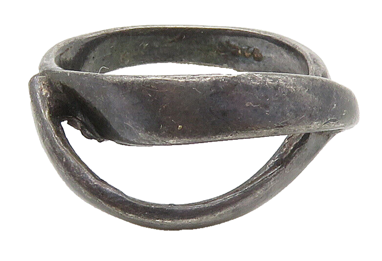 925 Sterling Silver  Vintage Dark Tone Open Smooth Band Ring Sz 6.5  RG16145