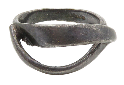 925 Sterling Silver  Vintage Dark Tone Open Smooth Band Ring Sz 6.5  RG16145