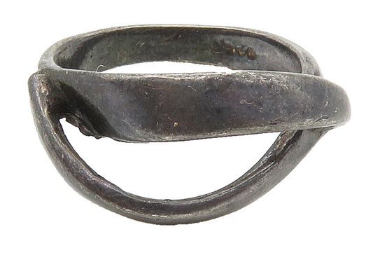925 Sterling Silver  Vintage Dark Tone Open Smooth Band Ring Sz 6.5  RG16145