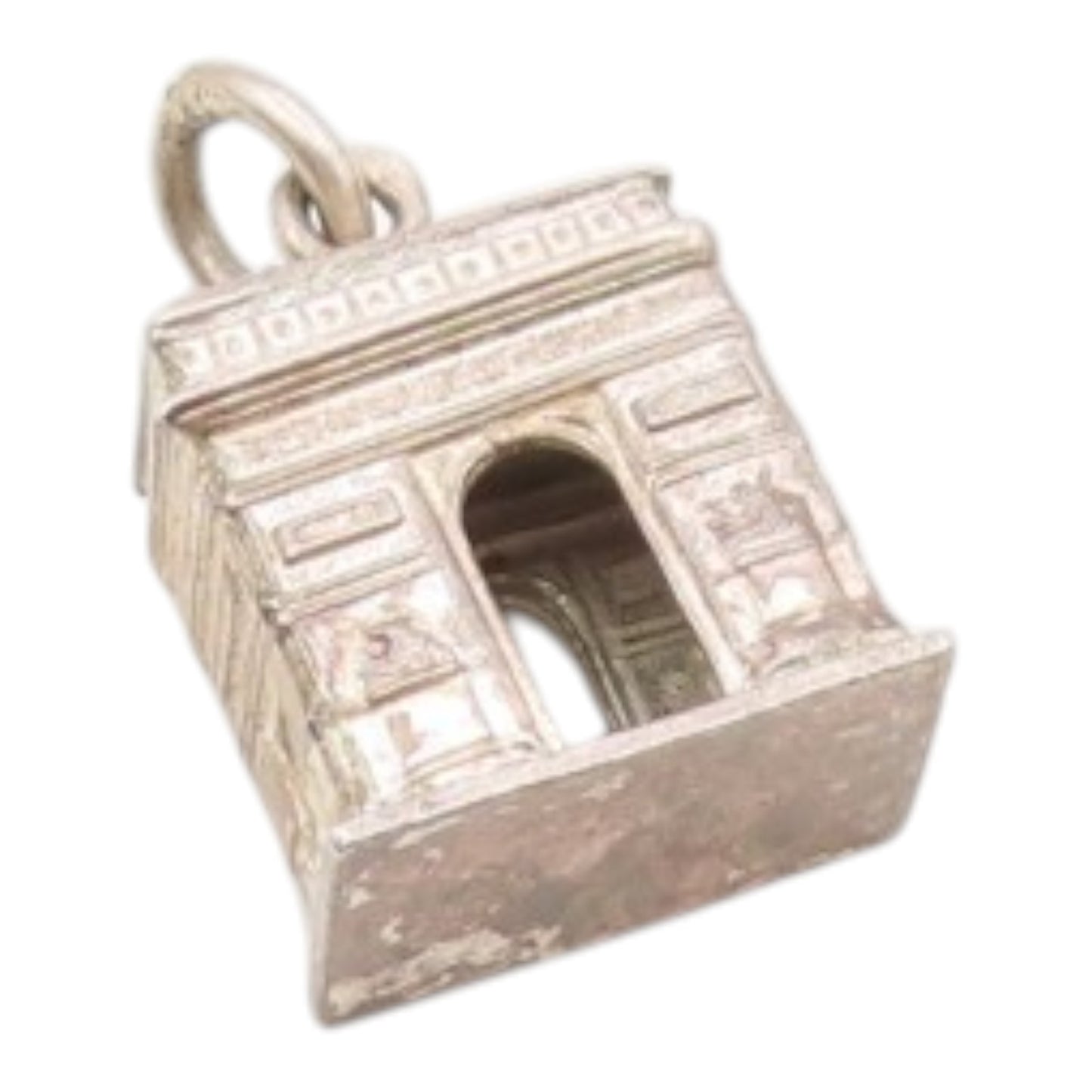 925 Sterling Silver  Vintage Arc Monument Petite Drop Pendant  PT18660