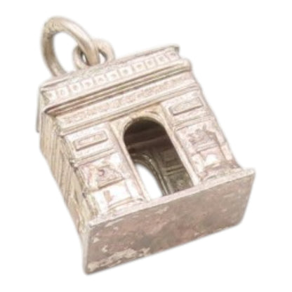 925 Sterling Silver  Vintage Arc Monument Petite Drop Pendant  PT18660